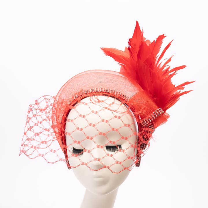 KaKyCo - Wholesale Fashion Headband - Women's - Feather, Rhinestone, Crinoline Embellished Headband | AJ849H28