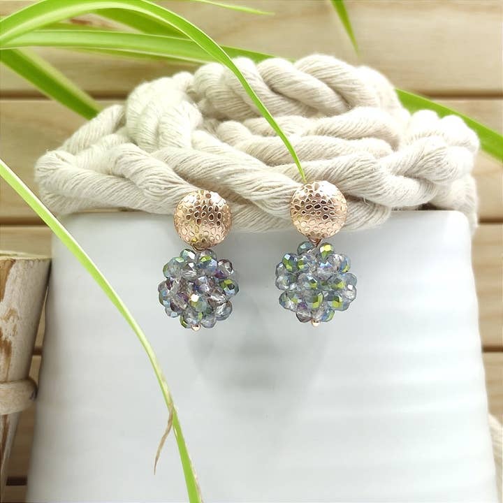 Luisa grey shimmer earring for wholesale by LeFah design