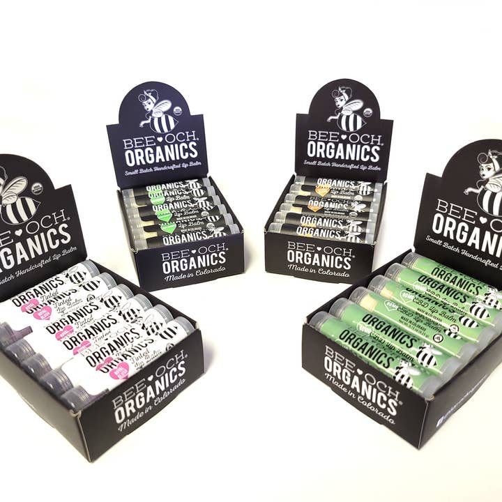 BEE-OCH Organics - Wholesale Lip Balm - Organic Lip Balm Display Box - 12 Count