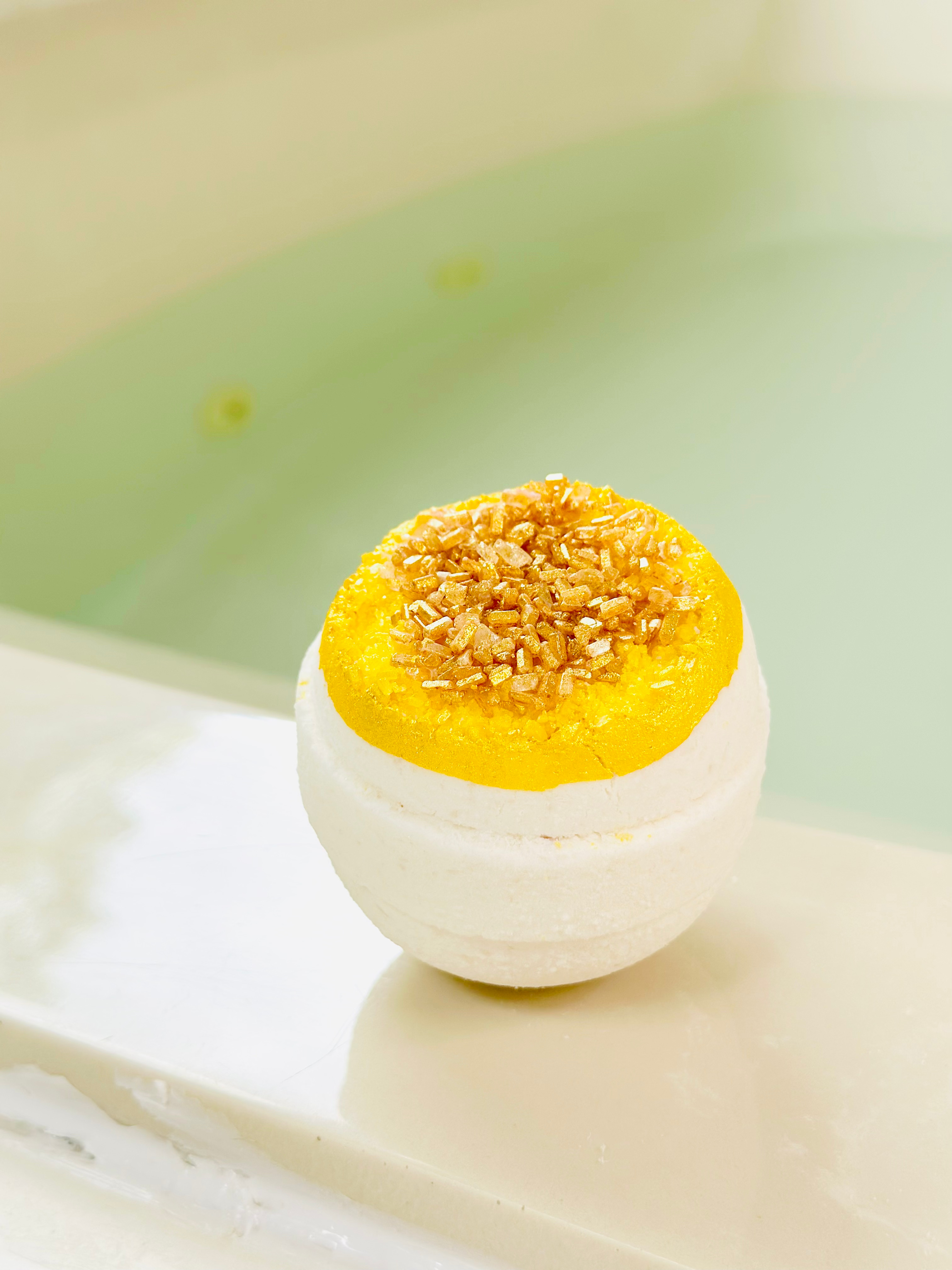 Salt & Sage Apothecary - Wholesale Bath Bomb/Fizz - Golden Sunset Geode Bath Bomb 5