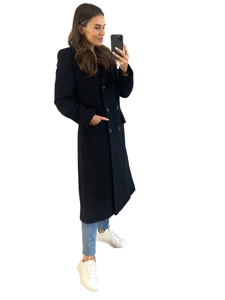 Anastasia – Großhandel Mantel - Damen – Zweireihiger Damen Wintermantel aus Wolle und Kaschmir