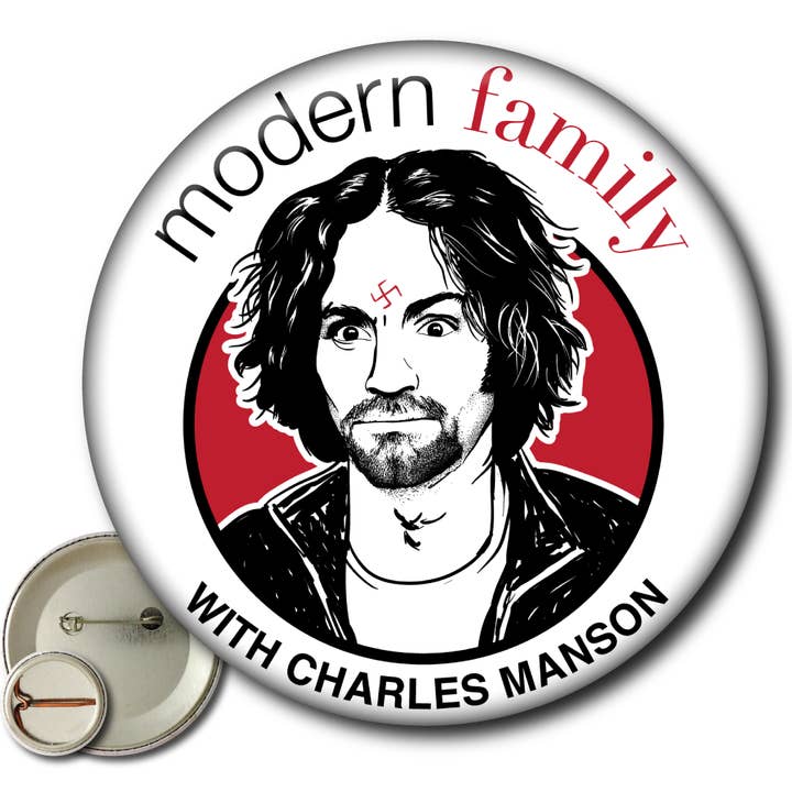 Modern Family with Charles Manson – Pin for wholesale by Static Cat Studio