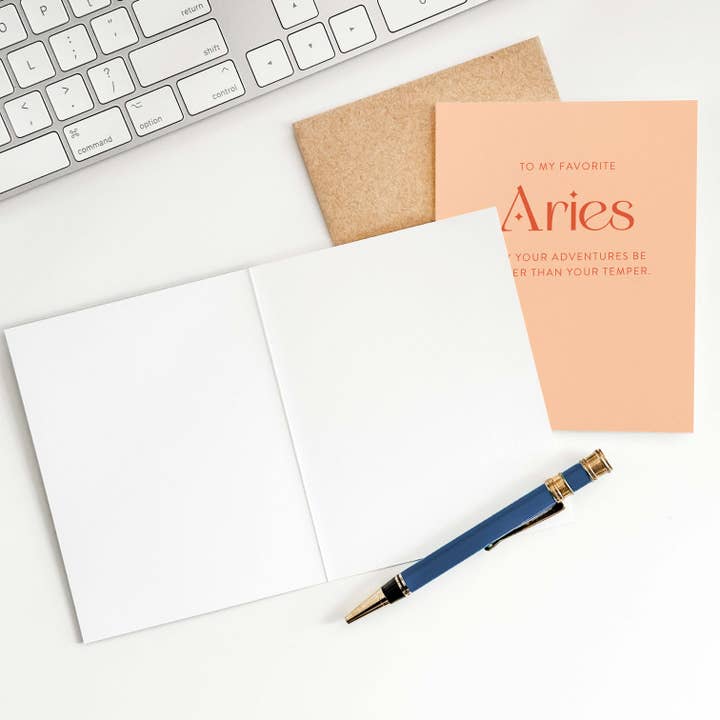 Blú Rose - Wholesale Birthday Card - My Favorite Aries Zodiac Birthday Greeting Card1
