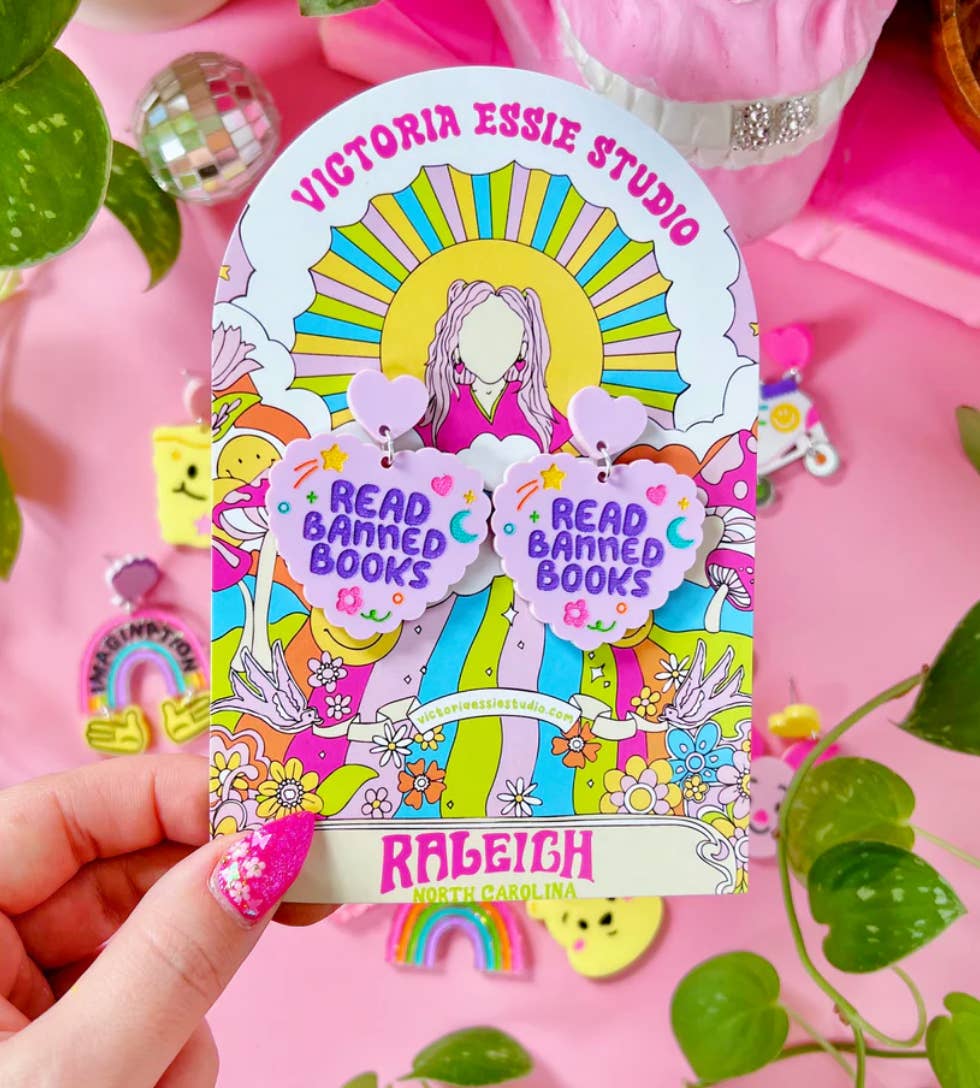 Victoria Essie Studio - Wholesale Dangle Earrings - Read Banned Books