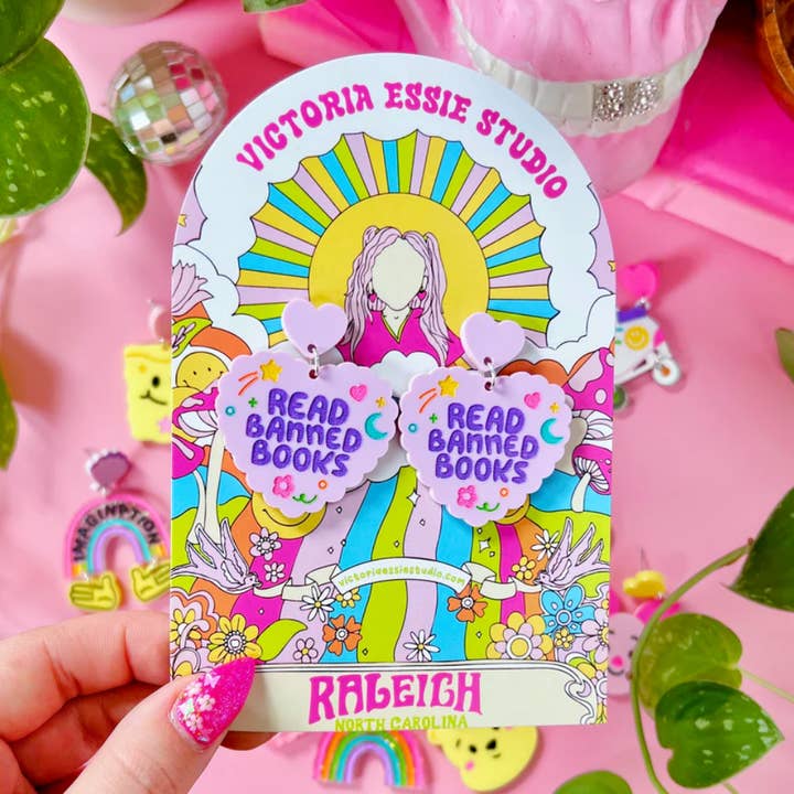 Victoria Essie Studio - Wholesale Dangle Earrings - Read Banned Books0