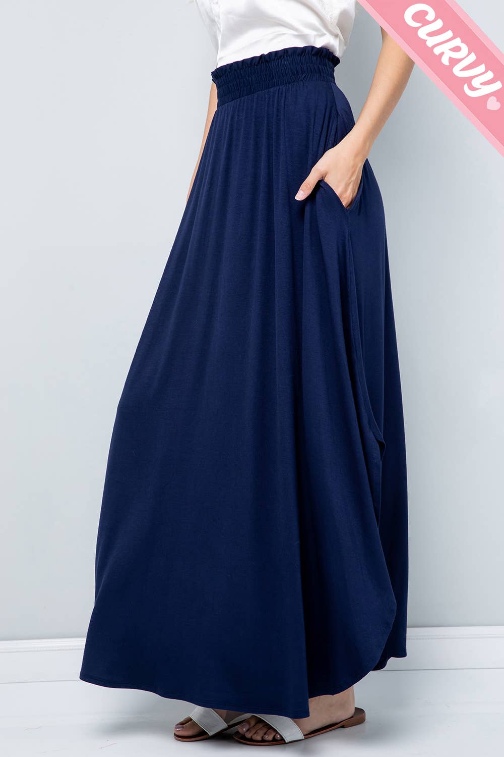 Sweet Lovely by Jen - Wholesale Skirt - Women's - PLUS SIZE KNIT JERSEY MAXI SKIRT49