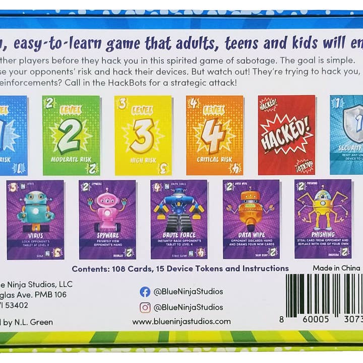 Blue Ninja Studios - Wholesale Card Game - HackBots Family Strategy Card Game2