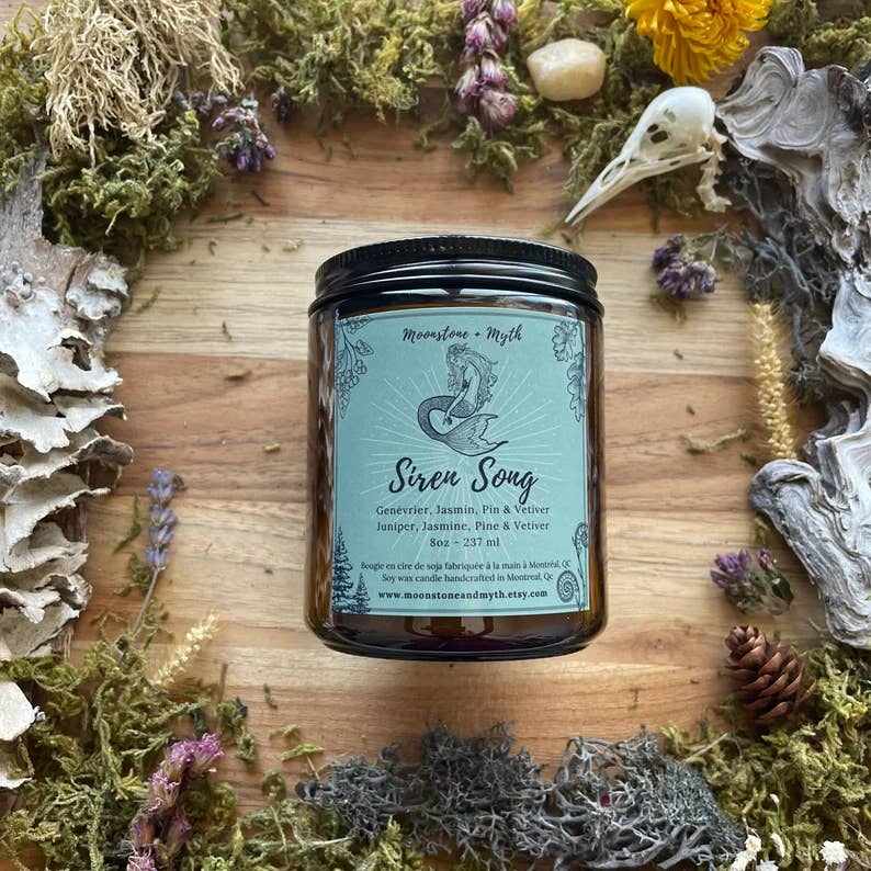 Moonstone and Myth - Wholesale Jar/Filled Candle - Siren Song, 100% soy wax scented candle