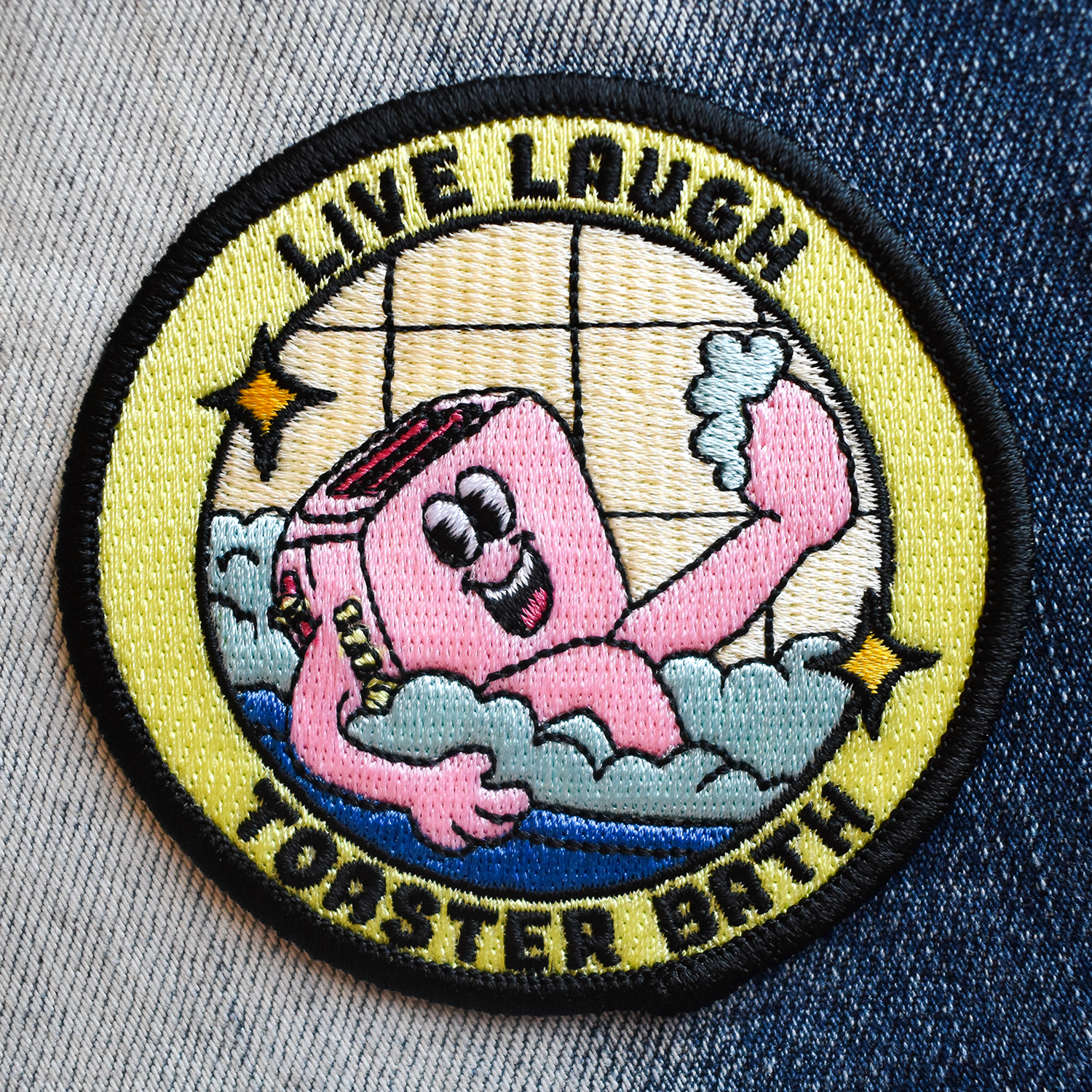 Retrograde Supply Co. - Wholesale Patch - Live, Laugh, Toaster Bath (Iron-On Patch)1