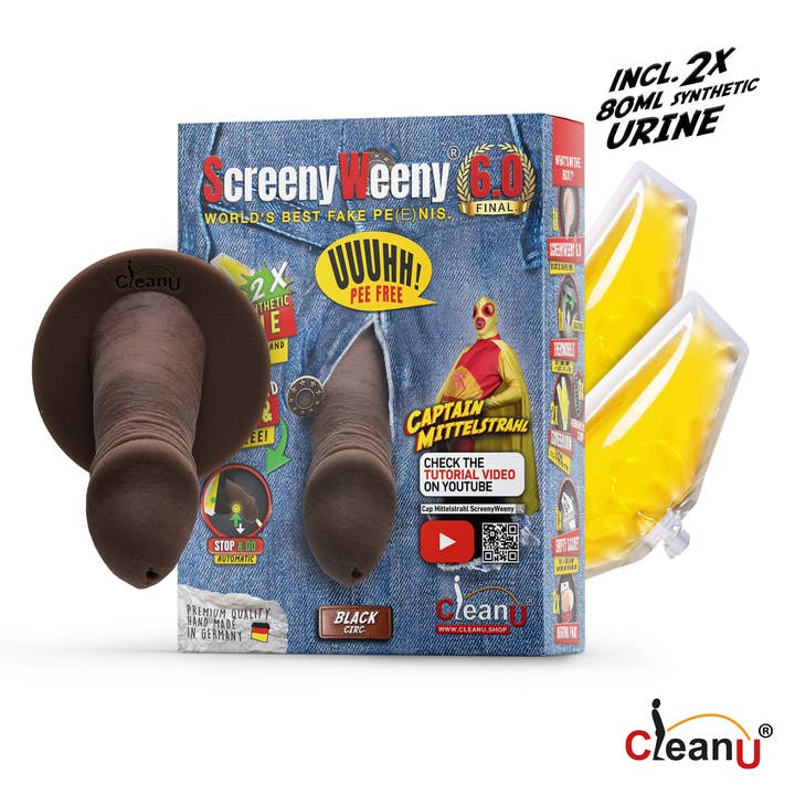 CleanU - Venta al por mayor Regalos de broma - Screeny Weeny 6.0 negro - circuncidado1