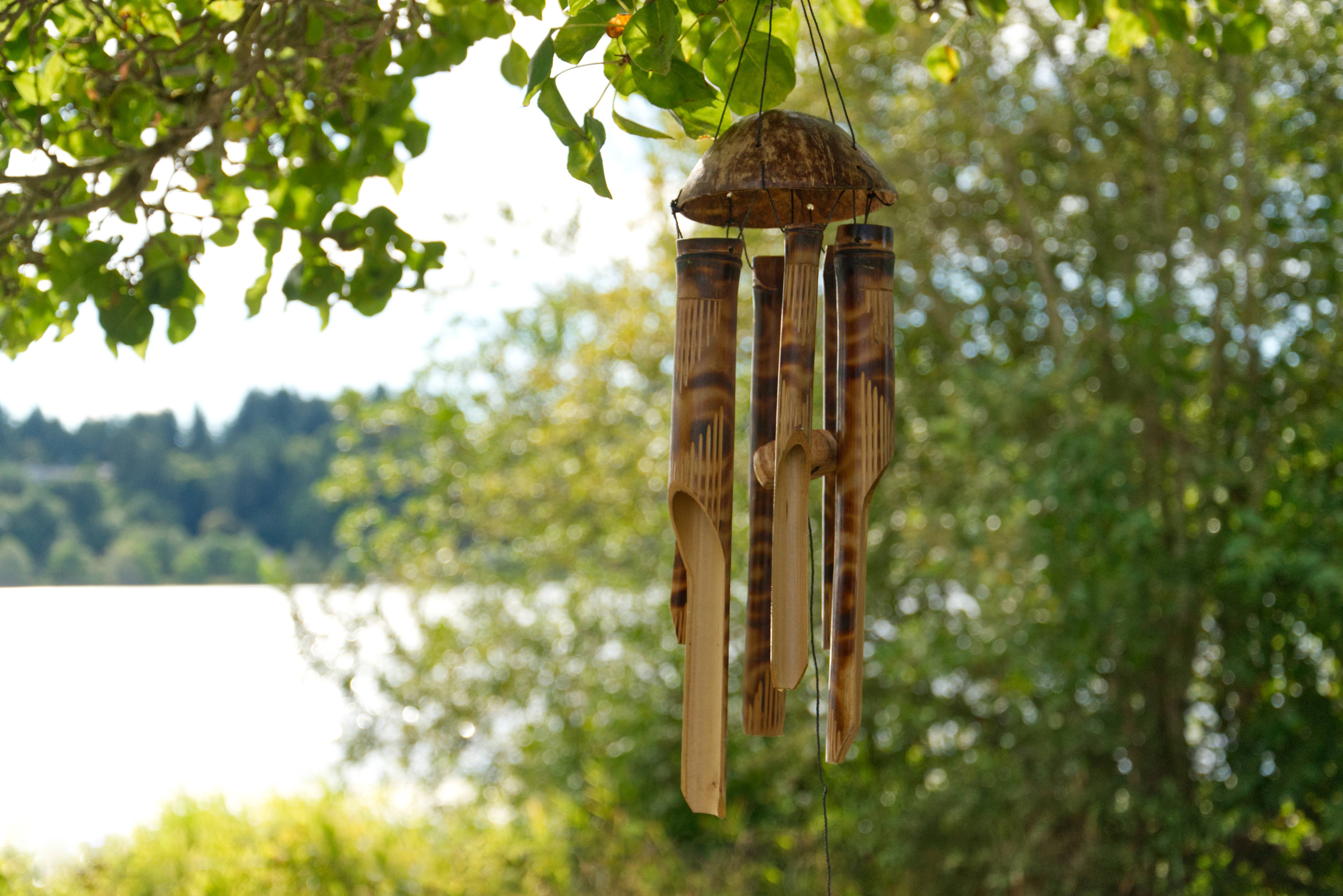 Cohasset Gifts - Wholesale Wind Chime - Lg Burnt Simple Bamboo Wind Chime1