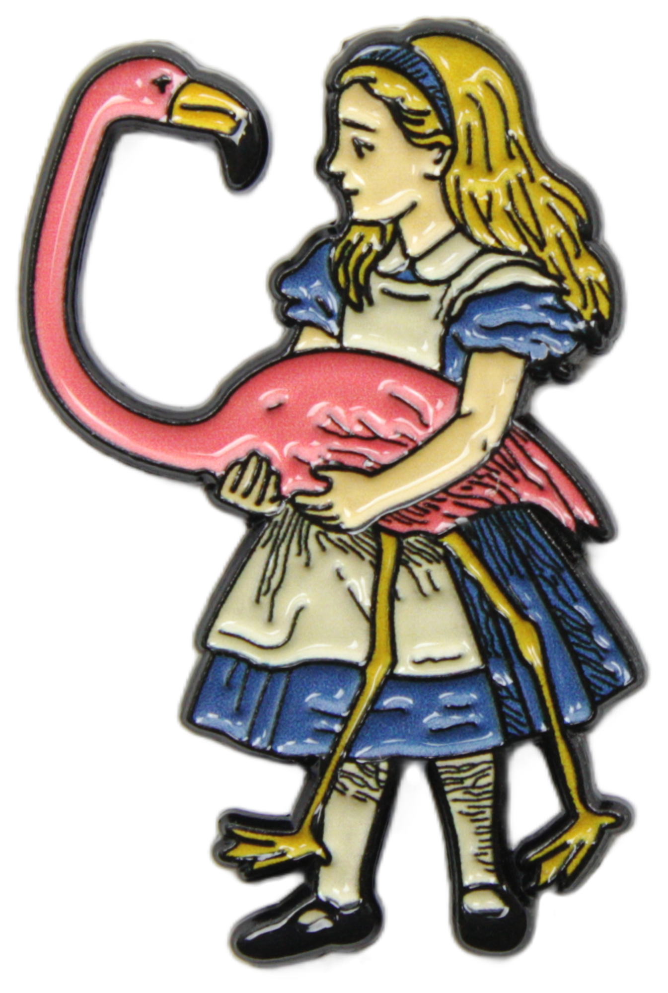 Square Deal Recordings & Supplies - Wholesale Lapel Pin/Button - Enamel Pin - Alice's Adventures In Wonderland - W/ Flamingo1