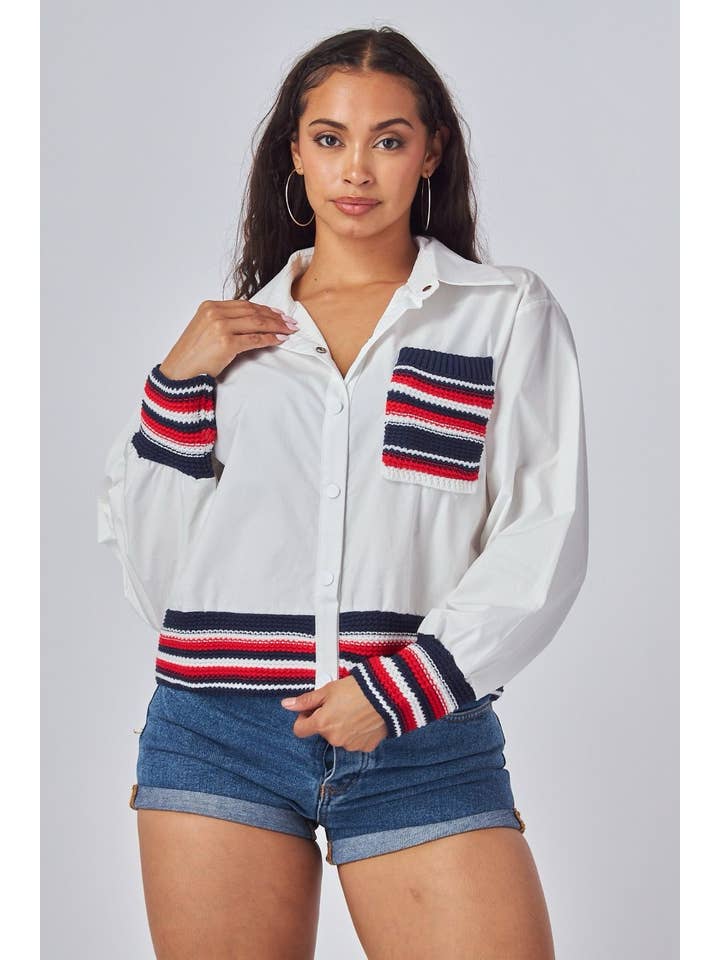 J2 FASHION – wholesale Tröja med knappar – Dam – Stilren skjorta med knappar2