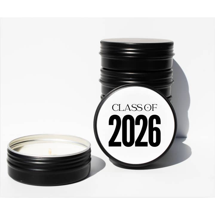 Class of 2026 Tin Soy Candle – 2 oz for wholesale by Val Viola Candles