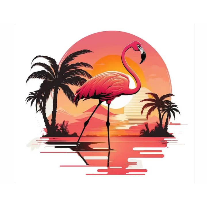 Adult Custom Long Sleeve W/ Hood Flamingo Sunset for wholesale by Paradise Tees LLC
