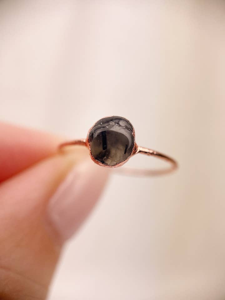 Rutilated Quartz Ring in Copper for wholesale by Lyon and Feather