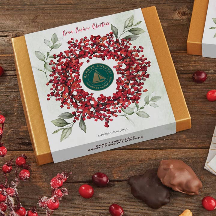 Cran Cashew Clusters - Dark Chocolate - 10 pc for wholesale by Harbor Sweets Chocolates