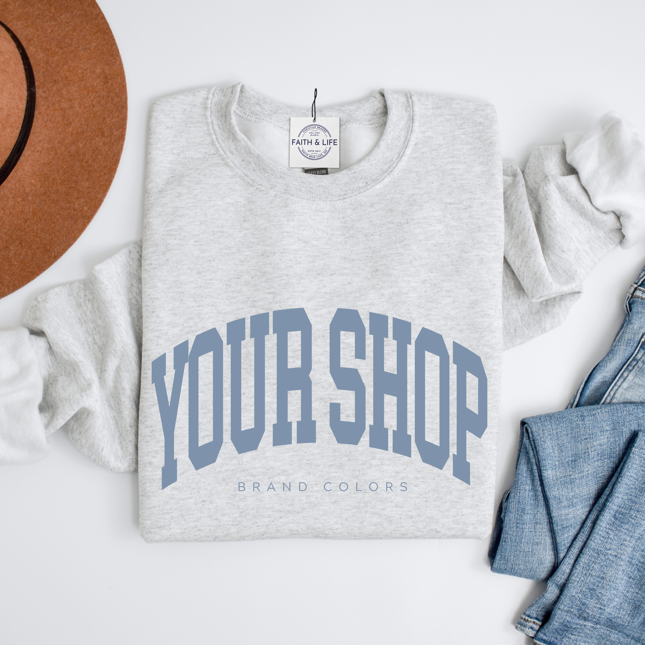 Faith & Life Christian Brands - Wholesale Graphic Sweatshirt - Women's - Custom Pilates Studio Personalized Crewneck Sweatshirt1