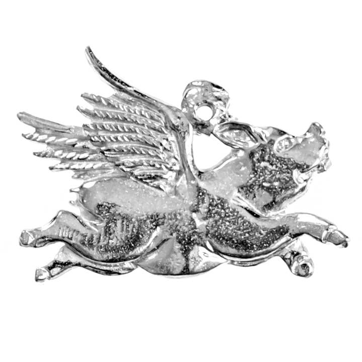 House of Morgan Pewter - Wholesale Ornament - When Pigs Fly - Pig with Wings Christmas Ornament - Jewelry1