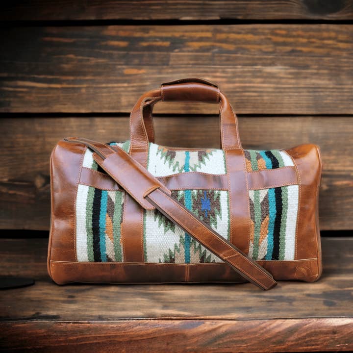 Ranch Junkie - Wholesale Weekender Bag - Unisex - Southwestern Saddle Blanket Aztec Weekender Aspen Duffel