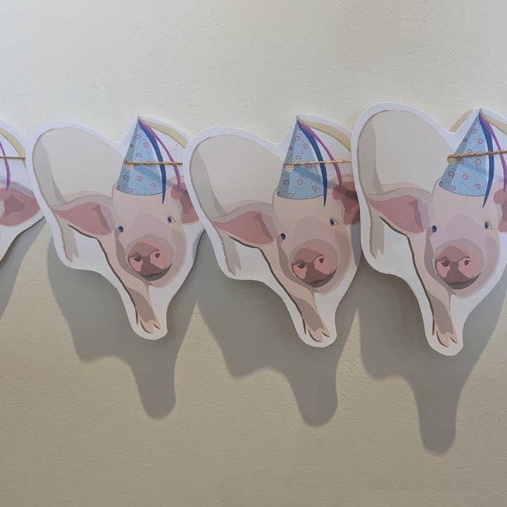 Festone a forma di maialino da festa, decorativo, divertente per la vendita all'ingrosso da parte di Sazzlebybell