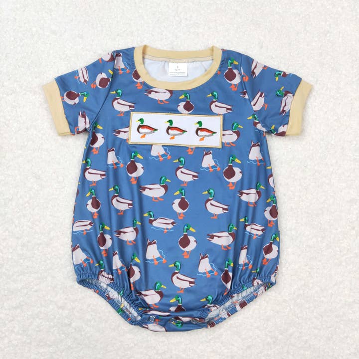 Baby Infant Boys Duck Short Sleeve Rompers for wholesale by Aier Wholesale
