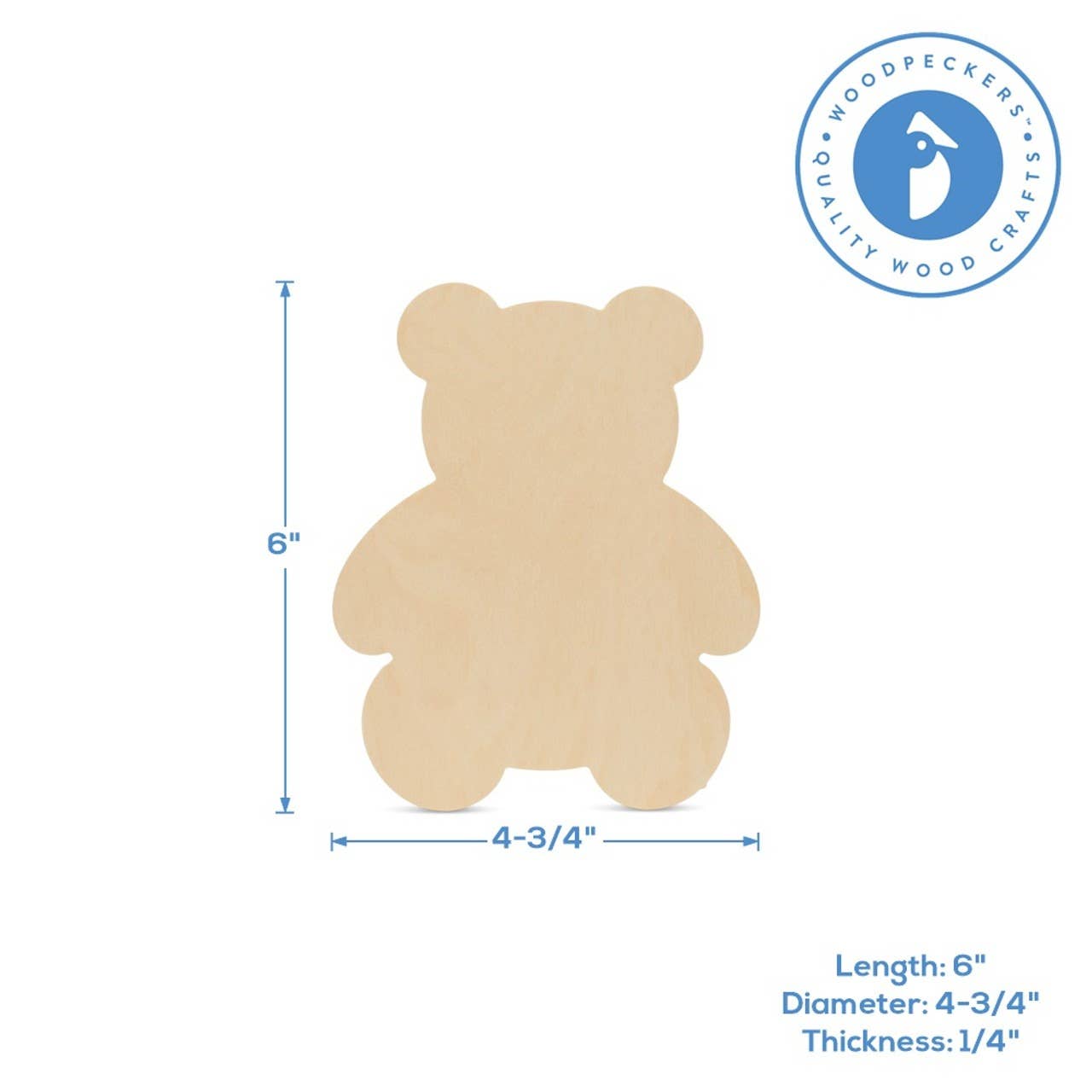 Woodpeckers Crafts - Wholesale Cutouts - Wood Teddy Bear Cutout0