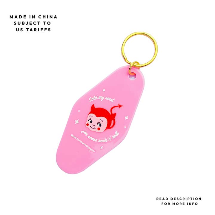 Party Mountain Paper co. - Wholesale Keychain - Unisex - Sold My Soul Motel Tag Keychain | Last Chance
