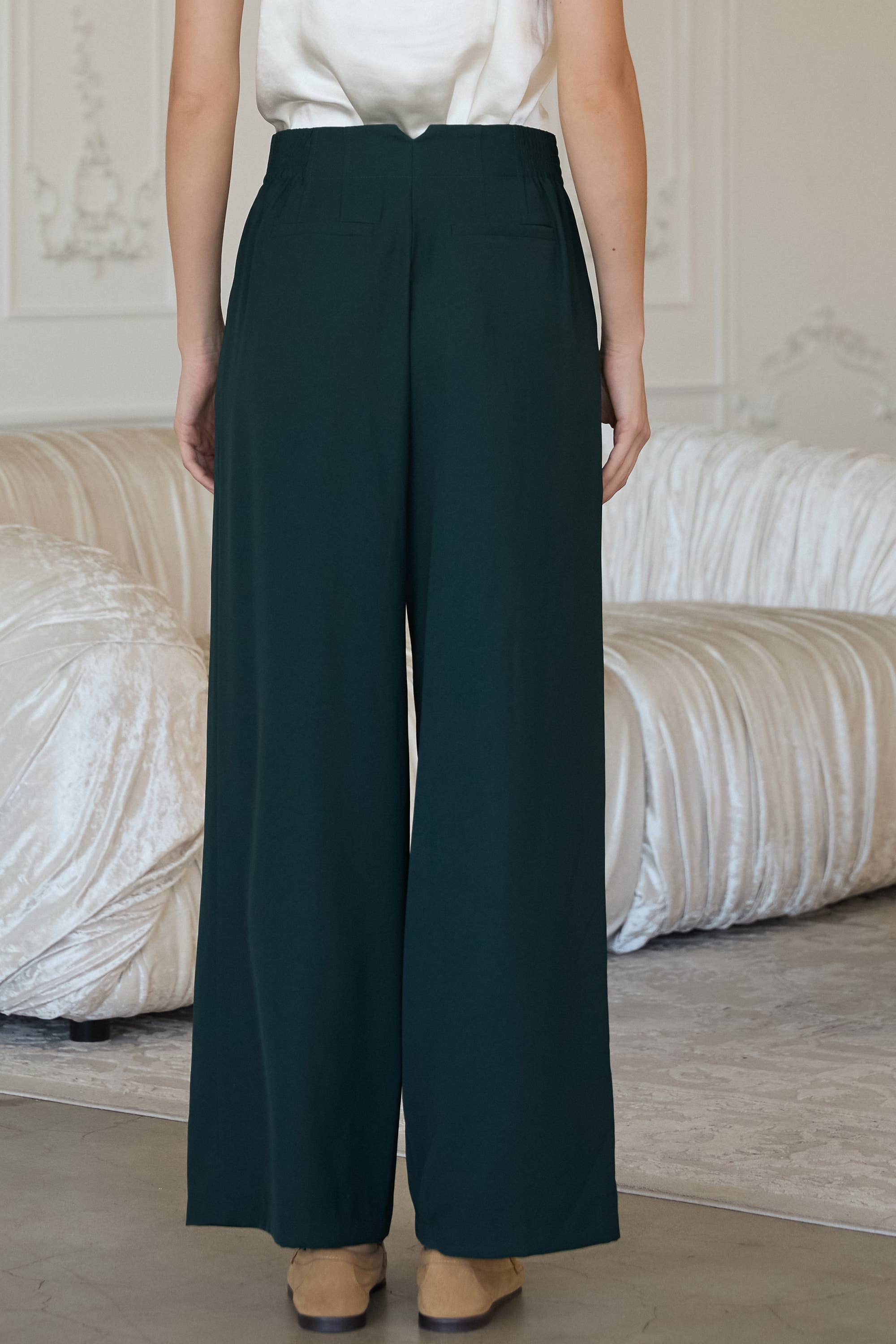 SKIES ARE BLUE - Wholesale Pants - Women's - Recycled Poly Wide Leg Pants2