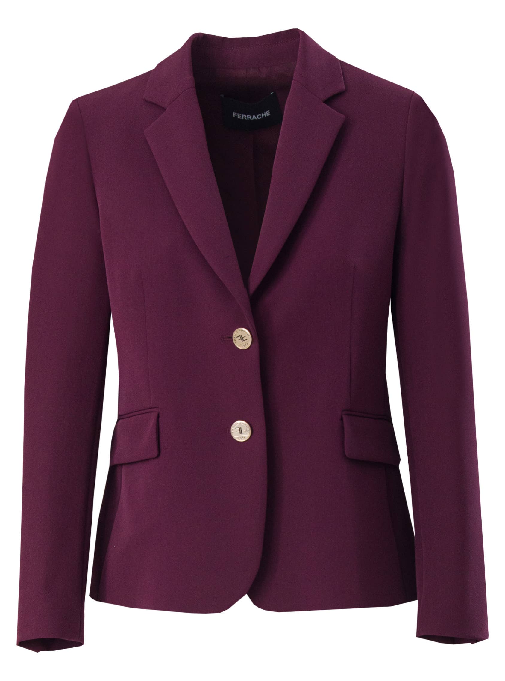 FERRACHE - Wholesale Blazer - Women's - Classic blazer with metallic buttons 10003