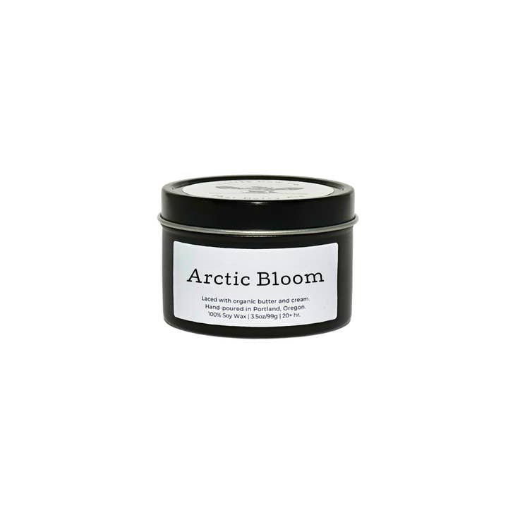 Little Cow Co - Wholesale Jar/Filled Candle - Arctic Bloom - Travel Tin
