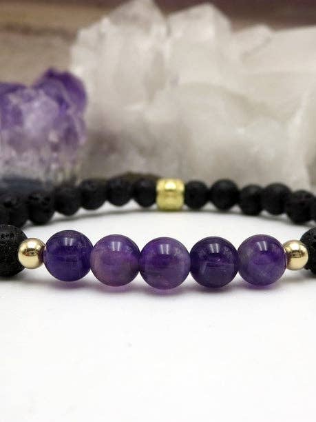 Amethyst & Lava Stone Bracelet for wholesale by Jewels For Hope