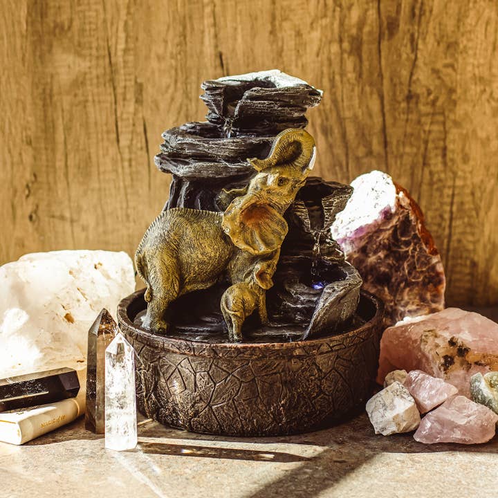 Elephant Rockfall Sensory Indoor Water Feature for wholesale by Mindful Living Co.