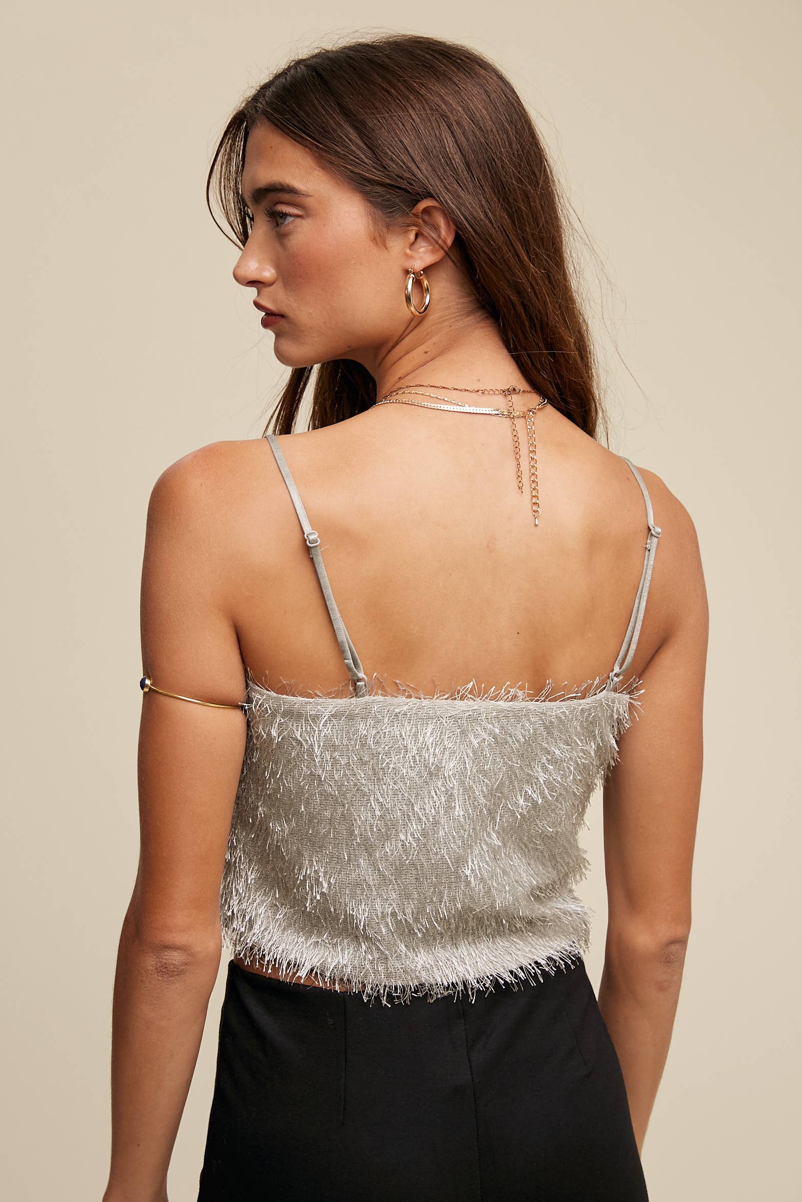 Listicle - Wholesale Camisole - Women's - Metallic Eyelash Knit Cami Top LT131511