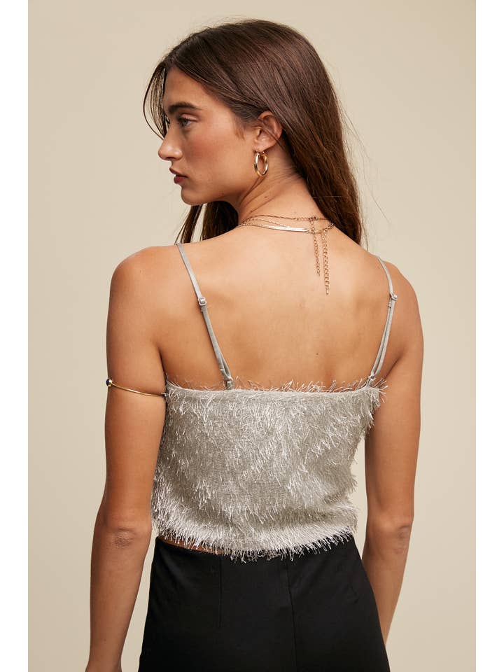 Listicle - Wholesale Camisole - Women's - Metallic Eyelash Knit Cami Top LT131511