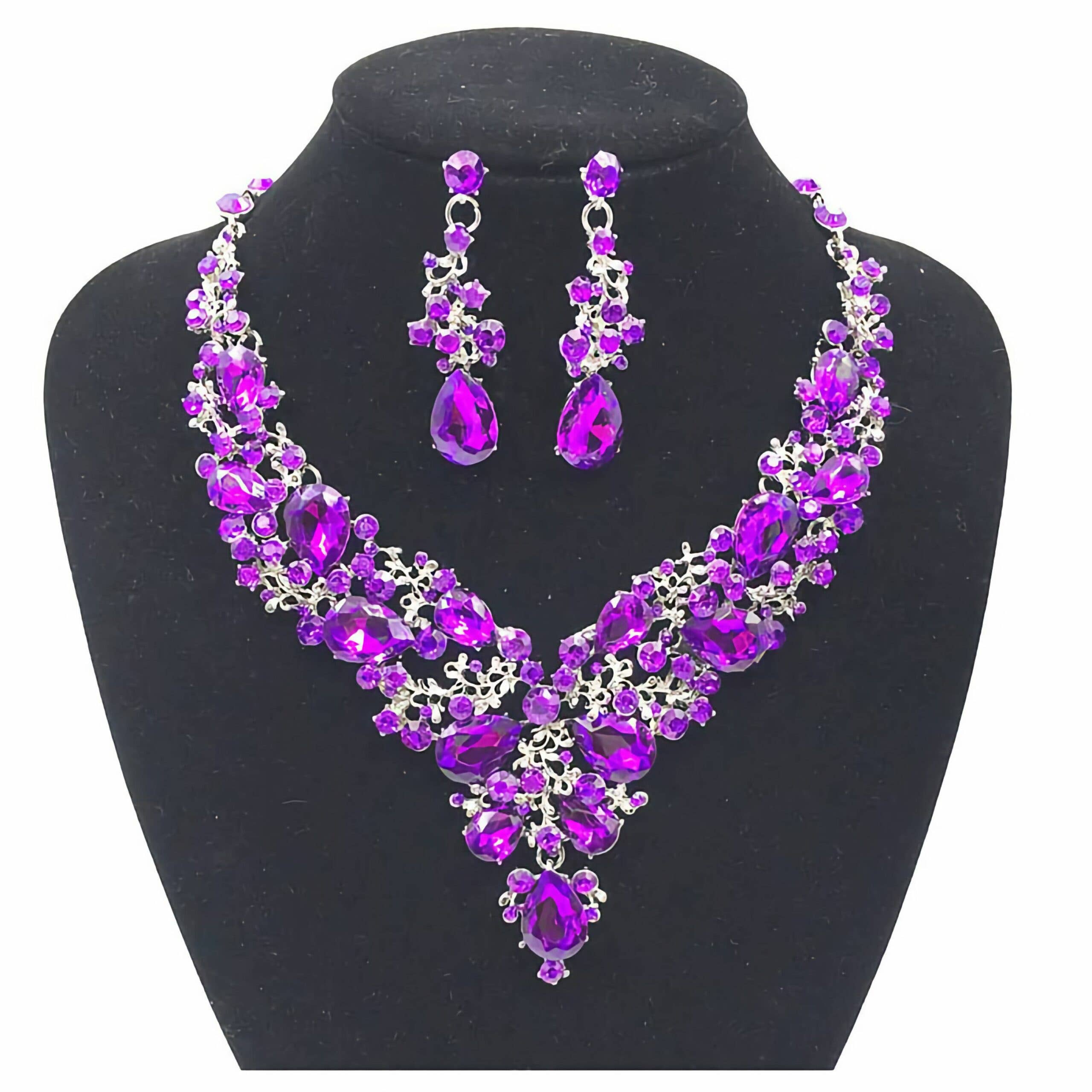 Diacly - Wholesale Jewelry Set - Vine Theme Casting Rhinestone Necklace Set12
