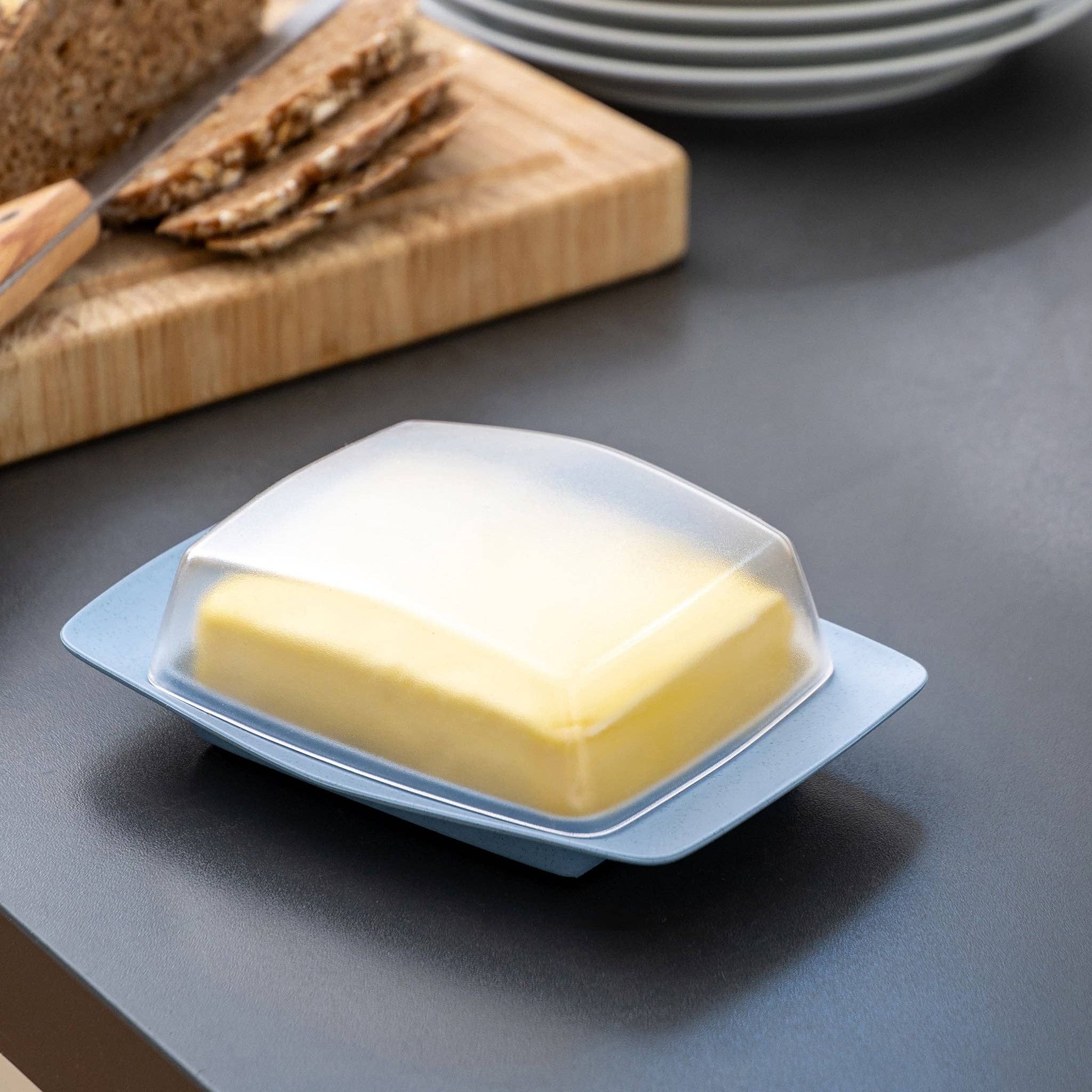 Nature flower blue Butter dish RIO for wholesale on Faire1