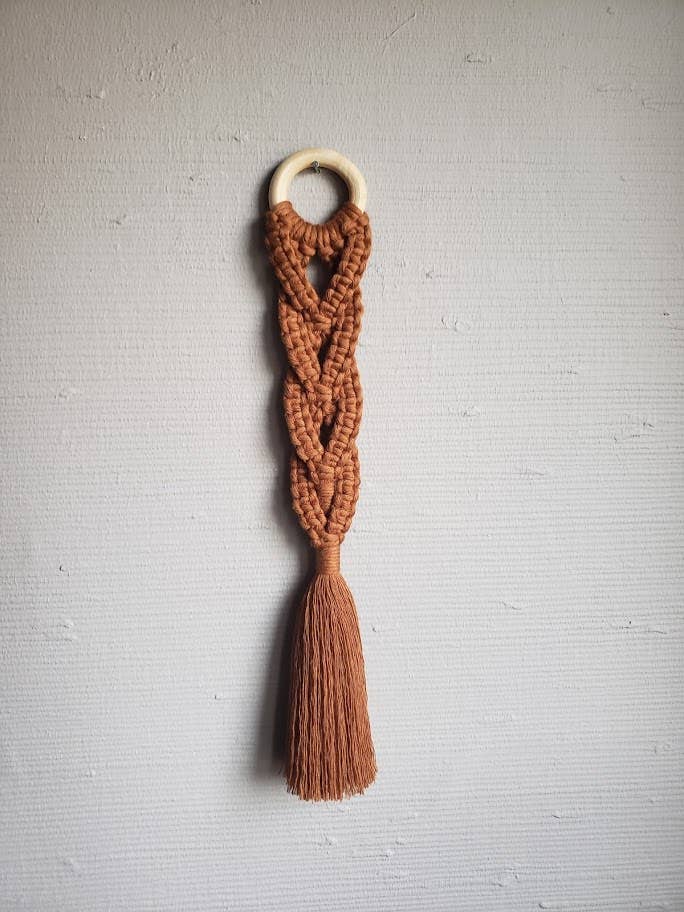 Air Plant Hanger Plaited - Brushed - Camel for wholesale by Mother of Pearl Handmade Goods