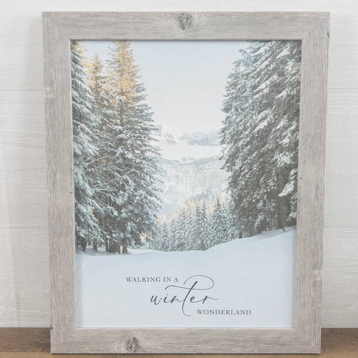 Summer Snow Art - Wholesale Christmas Wall Art - Walking In A Winter Wonderland Vertical Christmas Art Sign