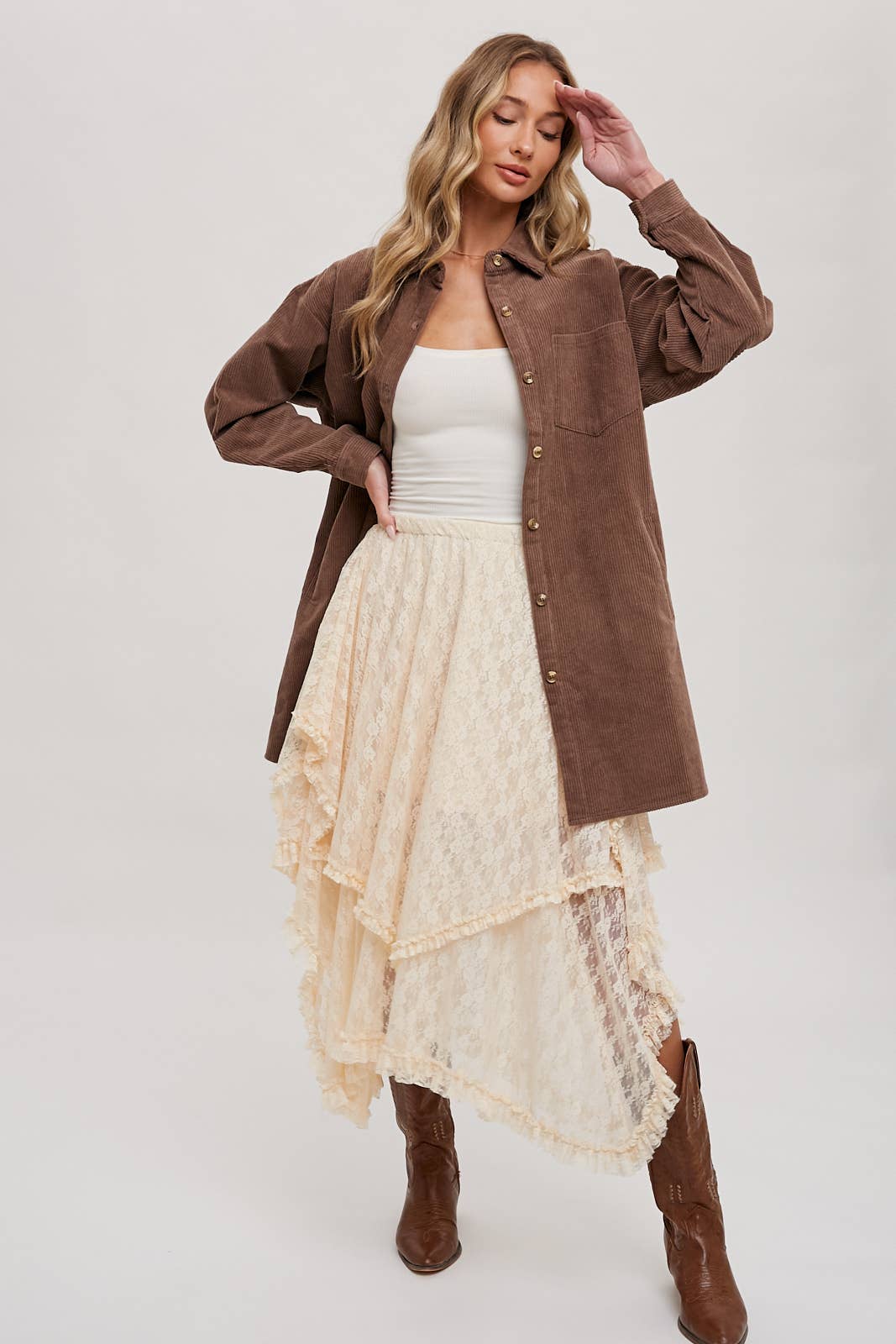 Bluivy – Großhandel Rock – Damen – MIDIROCK MIT SPITZENBÄNDERN27