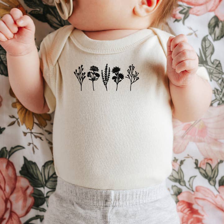 Twine Design - Vente Body (sans pieds) – bébé - Grenouillère Wildflower/T-shirt pour tout-petit