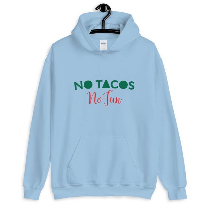 Geen Tacos Geen Plezier, Hoodie, Speciaal Blauw voor wholesale door No Fun Company