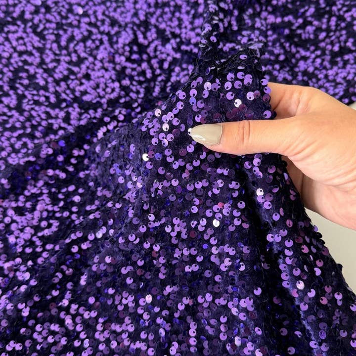 GalaTextile - Wholesale Fabric - Best Price Sequin Velvet Fabric, Stephanie Overlap Sequins With Velvet Fabric Sold by Yard, Sparkly Fabric for Gown, Red, Green, Red, Pink8