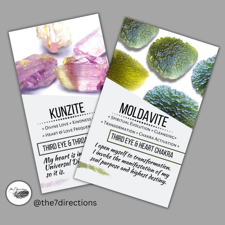 The 7 Directions - Vendita all'ingrosso Attrezzatura per meditazione - The 7 Directions - Confezione da 20 carte significato dei cristalli (UN DESIGN)5