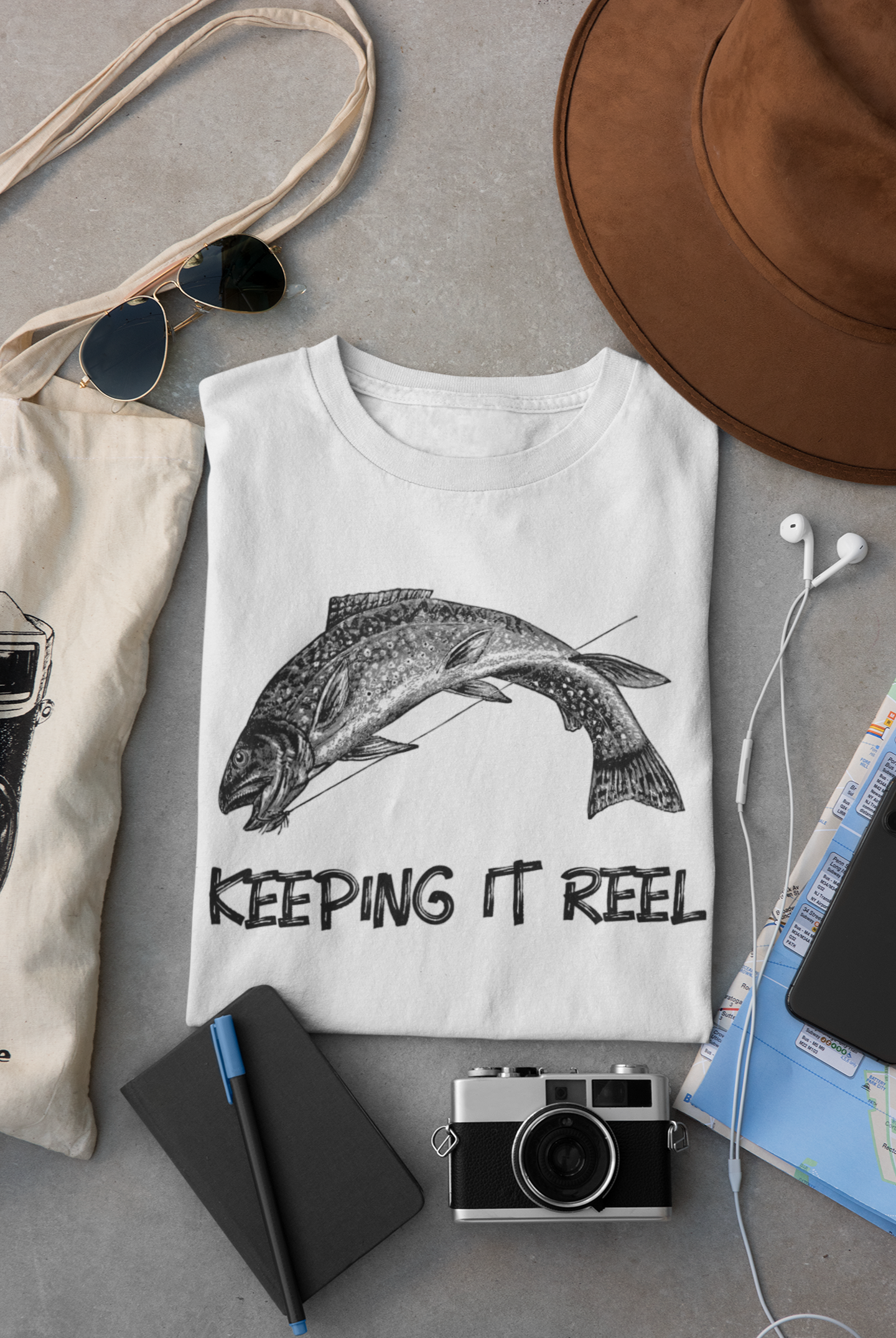 Hunt Hook Eat – Großhandel T-Shirt mit Siebdruck – Unisex – Keeping It Reel T-Shirt4