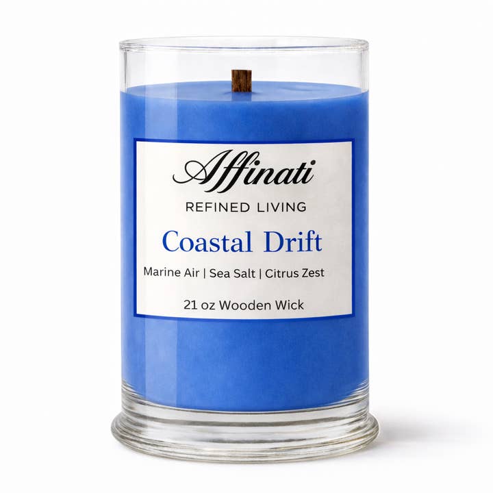 Kystdrift Trævæk Candle – Luksus 21 oz Sojablanding | Affinati for engroshandel hos Affinati