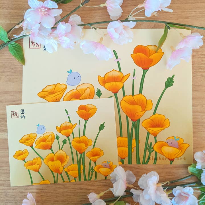 Golden Poppies Print for wholesale by Laiberry Art