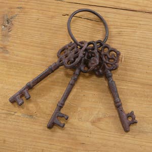 Key Solid Brass Antique Skeleton Key Hand Aged Fancy Key | KY-9HAB