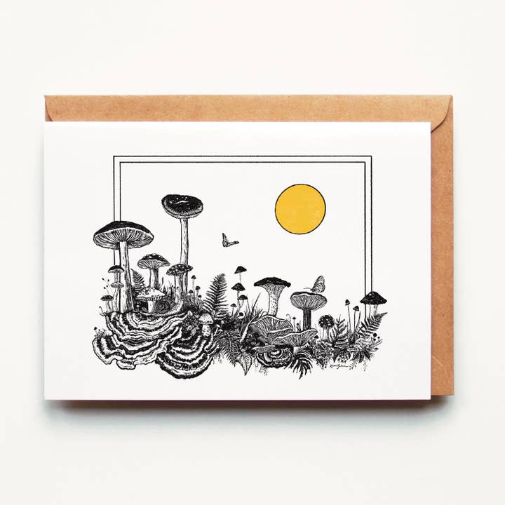 Garden of Mushrooms II Greeting Card for wholesale by Kaari & Co.