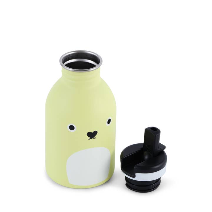 Noodoll - Wholesale Water Bottle - Stainless Steel Water Bottle - Ricecracker Mouse - Yellow1